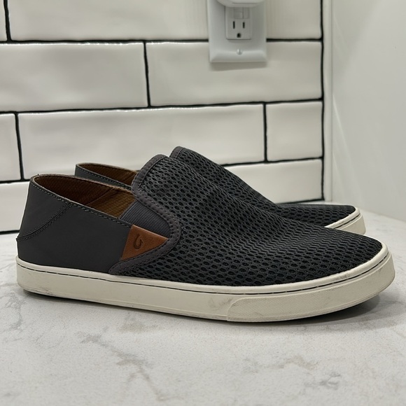 Olukai Pehuea Womens Size US 9.5 Gray Mesh Slip On Loafers Beach Comfort Shoes - Picture 13 of 14